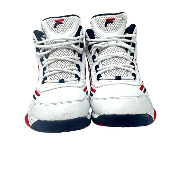 Fila Spitfire Boys 4 Mid-Cut White Red Blue Youth Basketball Sneakers - Picture 5 of 16